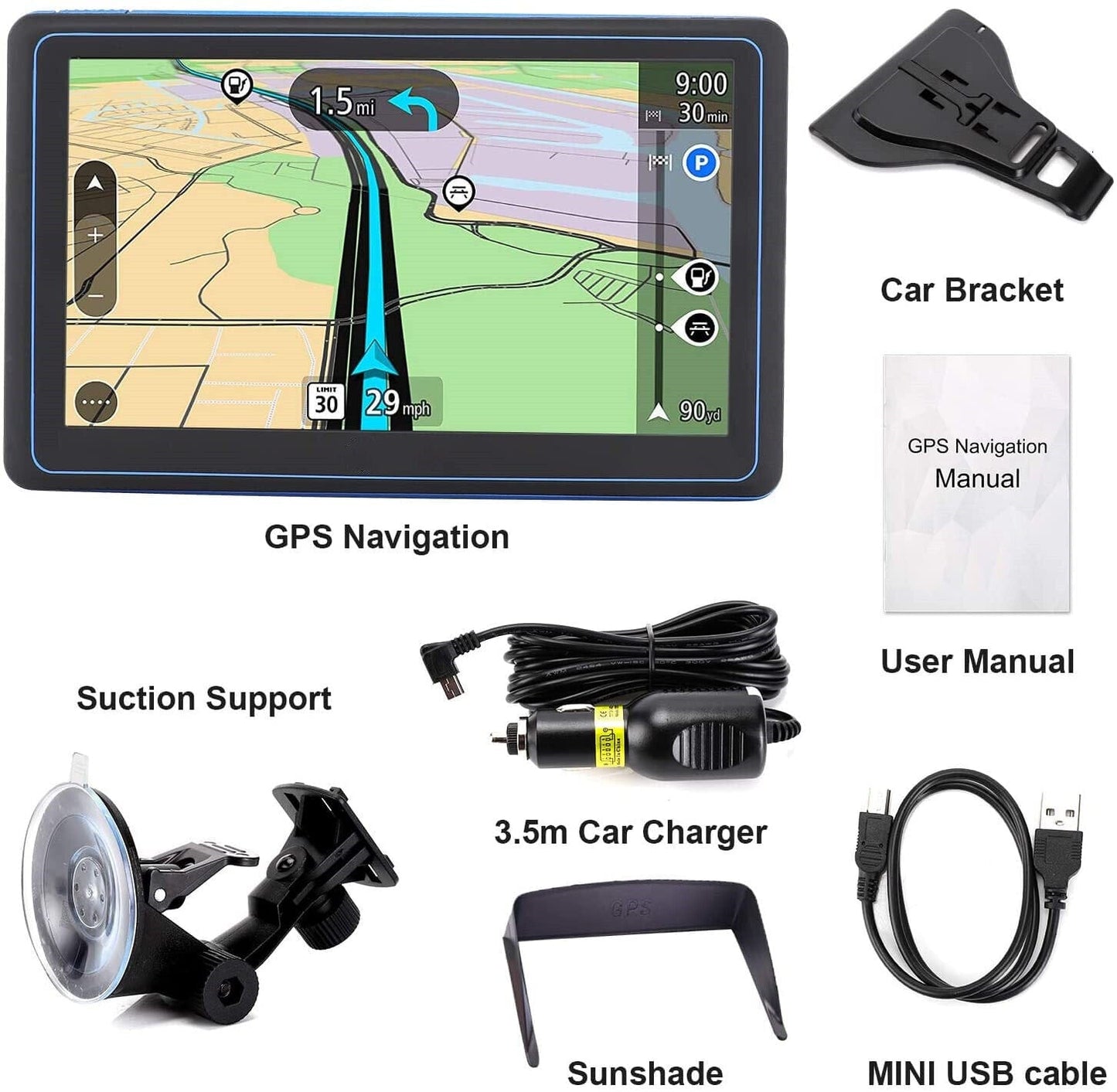 7" GPS-navigatiesysteem – 2026 verbeterde satnav voor auto’s en vrachtwagens