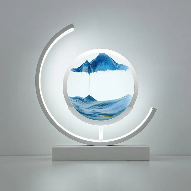Diepzee zandlandschappen: verlichte zandkunst voor serene woondecoratie