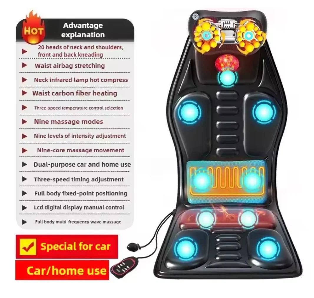 Shiatsu full body rugmassager met warmte en verstelbaar ontwerp