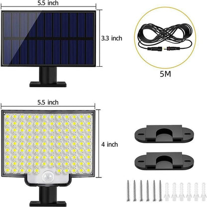 106 LED zonne-energie bewegingssensor buitenlamp waterdichte beveiligingsmuurlamp