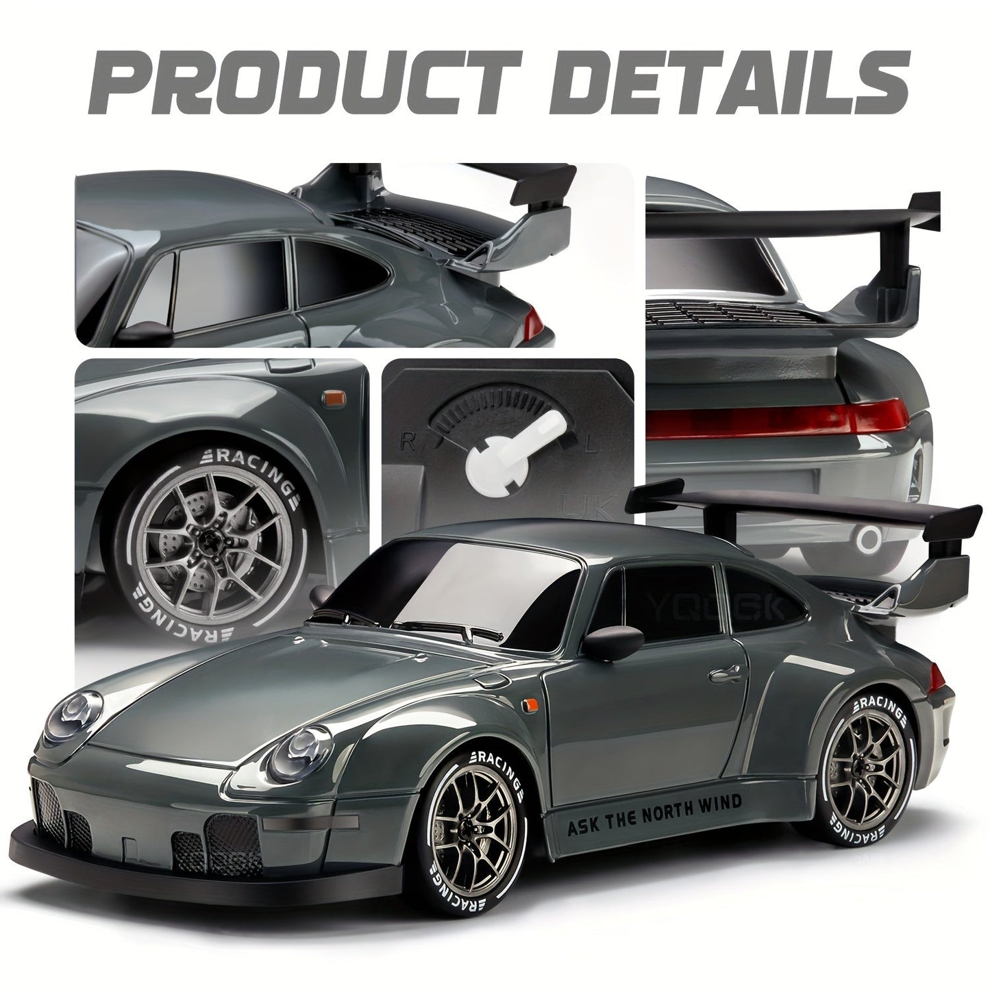 1:24 RC driftauto met LED-wielen en oplaadbare 4WD raceprestaties