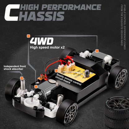 1:24 RC driftauto met LED-wielen en oplaadbare 4WD raceprestaties