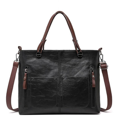 Vintage leren schoudertas voor vrouwen met verstelbare riem en ruim ontwerp