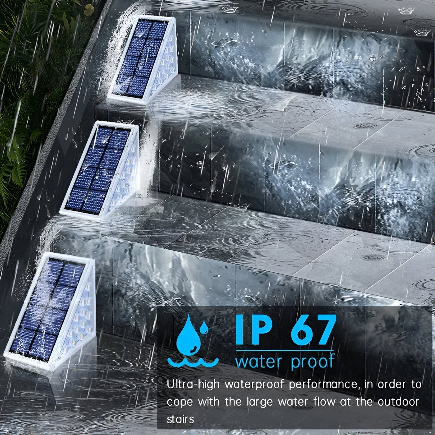 2 Stuks Driehoekige Zonne-energie Stapverlichting Waterdichte LED Buiten Tuinverlichting
