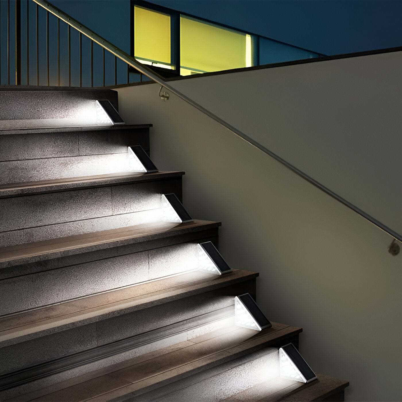 2 Stuks Driehoekige Zonne-energie Stapverlichting Waterdichte LED Buiten Tuinverlichting