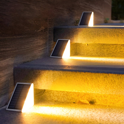 2 Stuks Driehoekige Zonne-energie Stapverlichting Waterdichte LED Buiten Tuinverlichting
