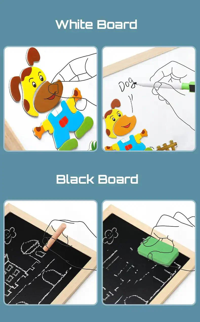 2-in-1 Montessori Tekentablet voor Kinderen – Herbruikbaar Creatief Leer Speelgoed