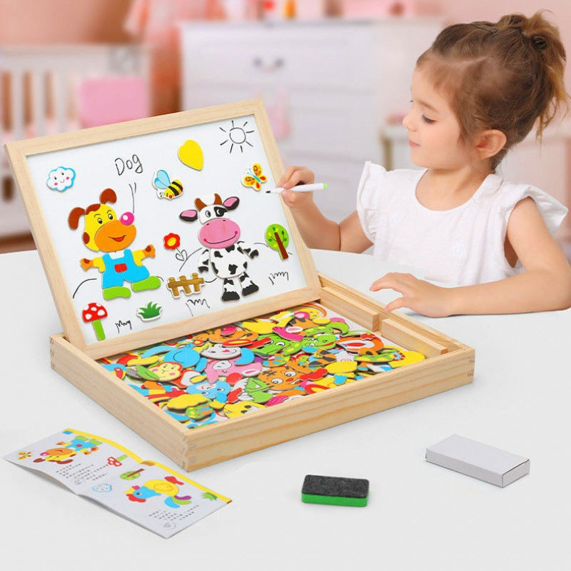 2-in-1 Montessori Tekentablet voor Kinderen – Herbruikbaar Creatief Leer Speelgoed
