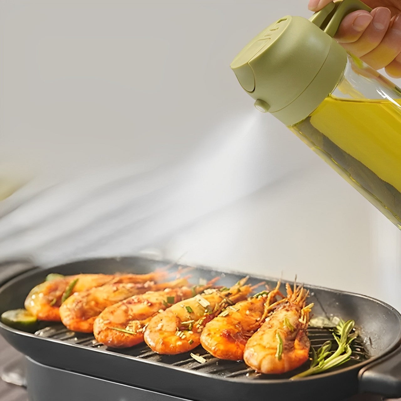 2-in-1 olijfolie dispenser & verstuiver – perfect voor koken, salades en barbecue