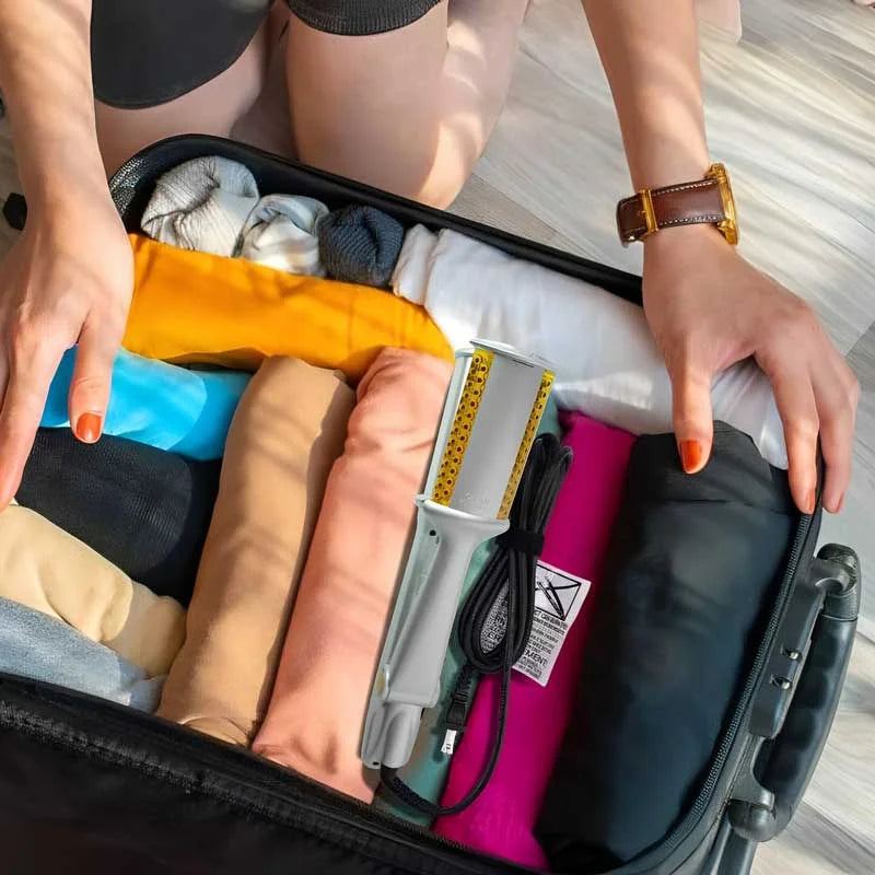 2-in-1 roterende haarborstel voor stylen en gladmaken