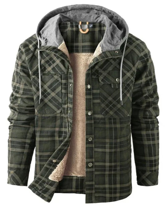 Flannel Jacket Checkered Shirt Jacket Warm Winter Jacket Waterproof