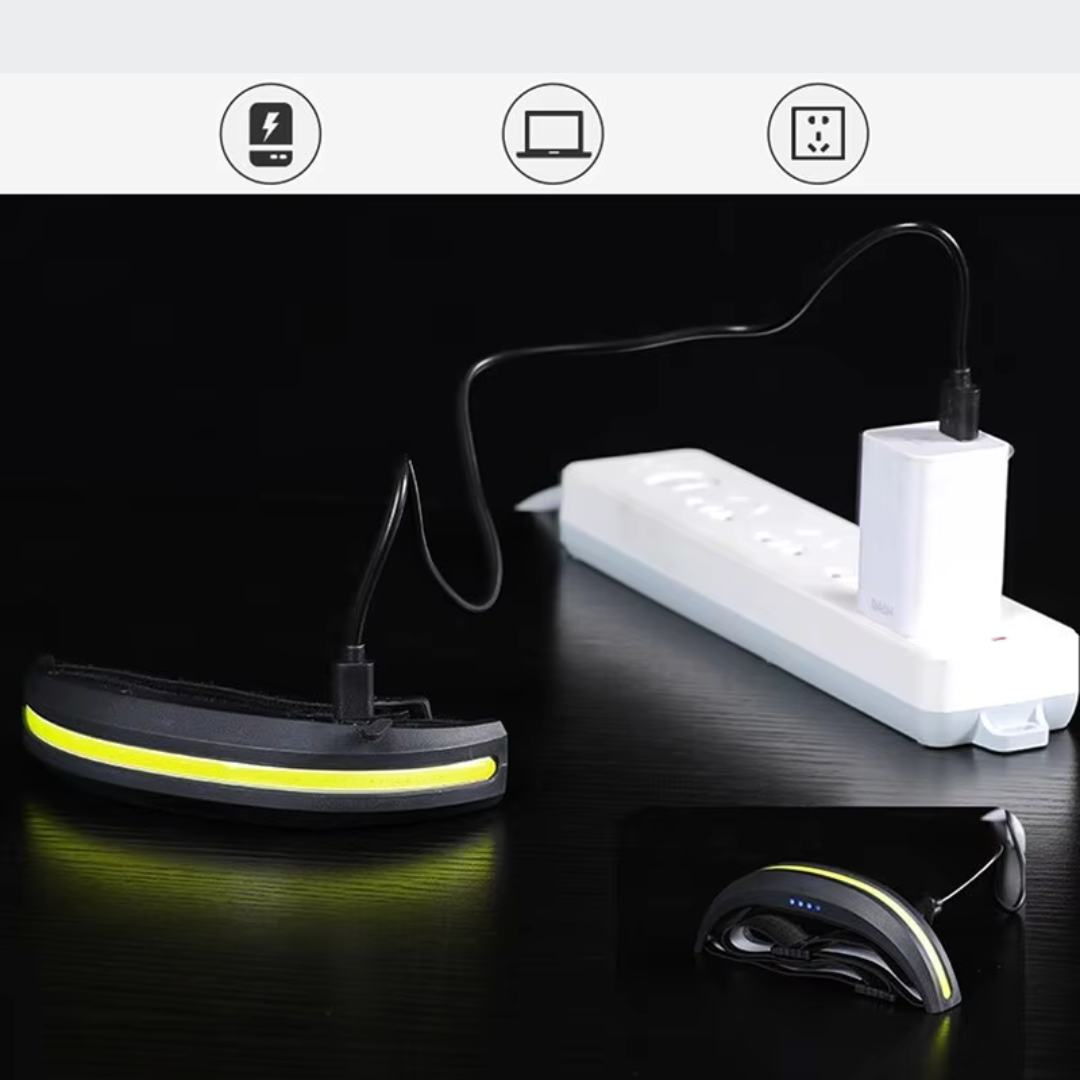 Krachtige LED-hoofdlamp – Oplaadbaar, waterdicht & 230° brede hoek