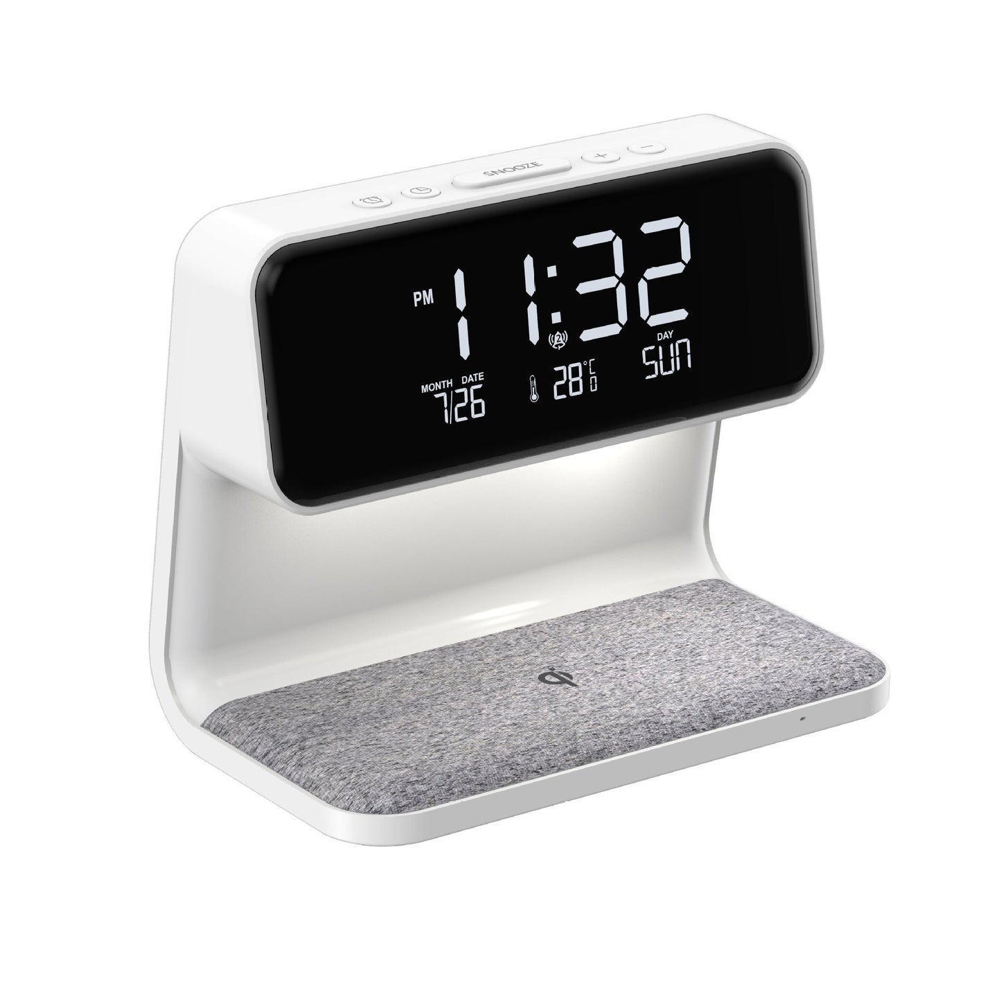 3-in-1 bedlamp met draadloze oplader en wekker