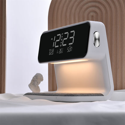 3-in-1 bedlamp met draadloze oplader en wekker
