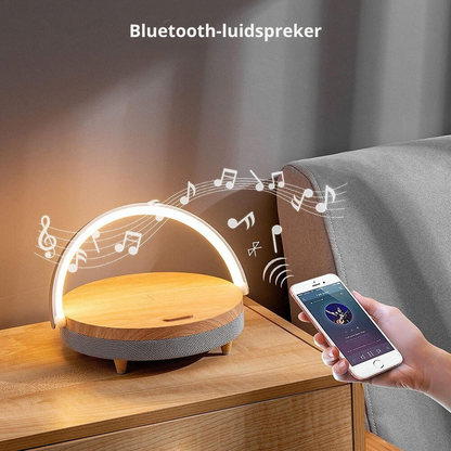 3-in-1 LED-bureaulamp met bluetooth speaker en draadloze oplader
