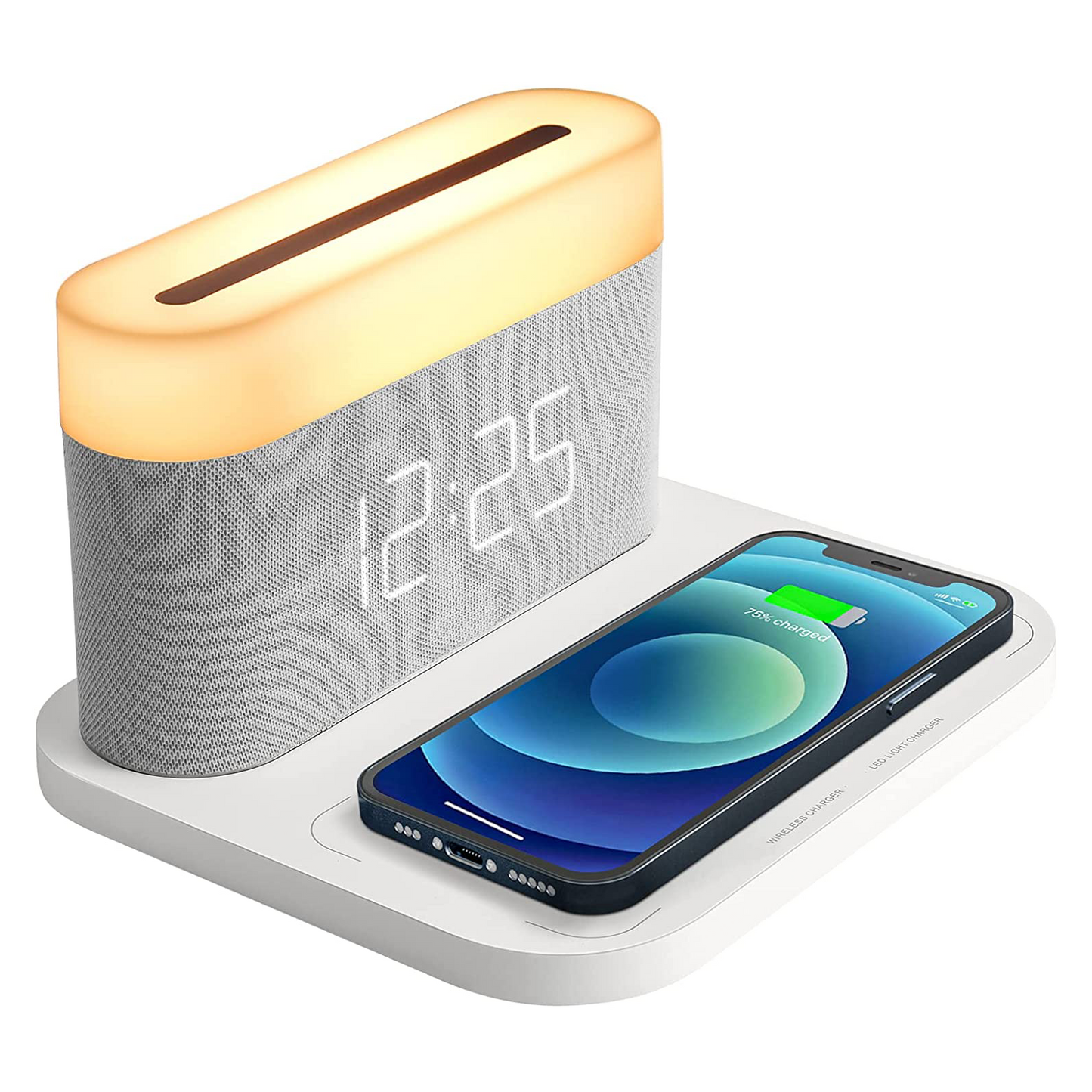 3-in-1 Draadloze Oplader LED Lamp en Digitale Wekker Dock