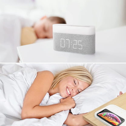 3-in-1 Draadloze Oplader LED Lamp en Digitale Wekker Dock