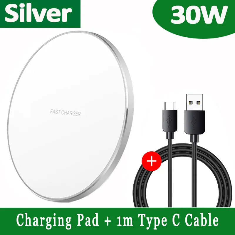 30W snelle draadloze oplader met USB C