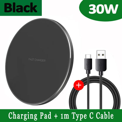 30W snelle draadloze oplader met USB C