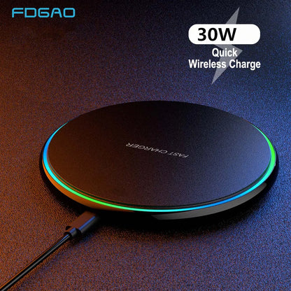 30W snelle draadloze oplader met USB C