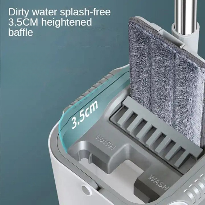 360° mop- en emmerset met aluminium handvat en microvezel pads