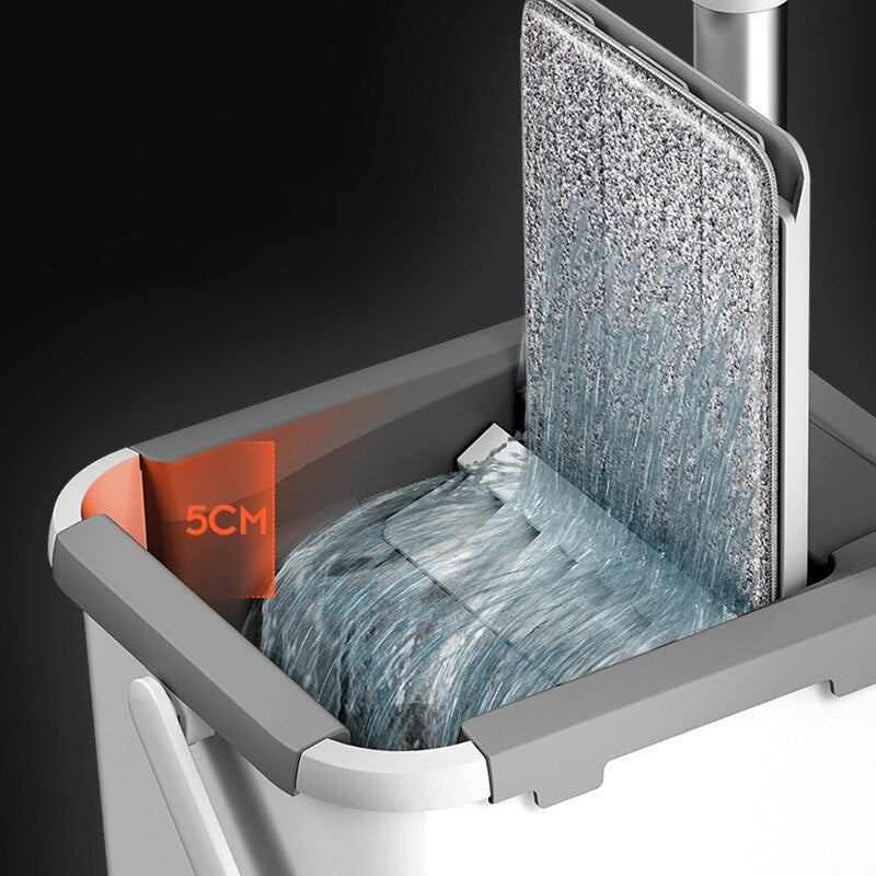 360° mop- en emmerset met aluminium handvat en microvezel pads