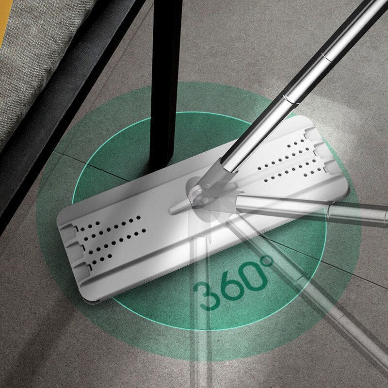 360° mop- en emmerset met aluminium handvat en microvezel pads