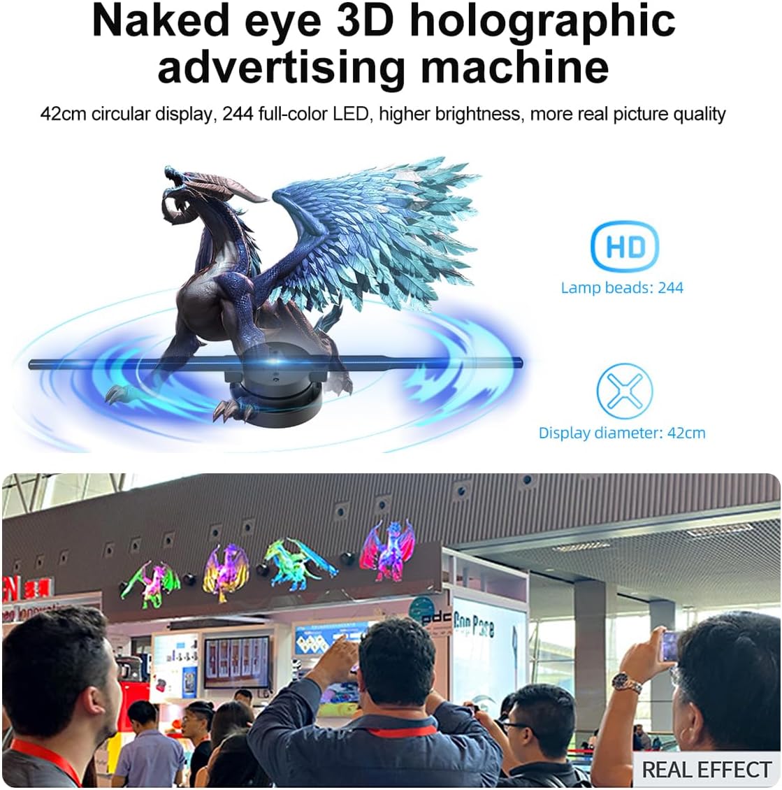 3D hologram LED ventilatorprojector hoge resolutie display