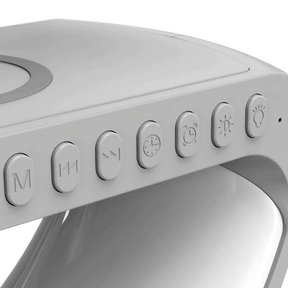 4-in-1 slimme wekker met sfeerverlichting, speaker en draadloze oplader
