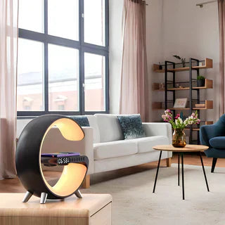 4-in-1 slimme wekker met sfeerverlichting, speaker en draadloze oplader