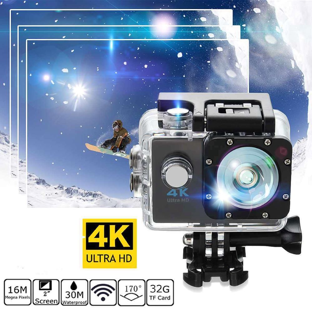 4K Ultra HD actiecamera met waterdichte behuizing en wifi-connectiviteit