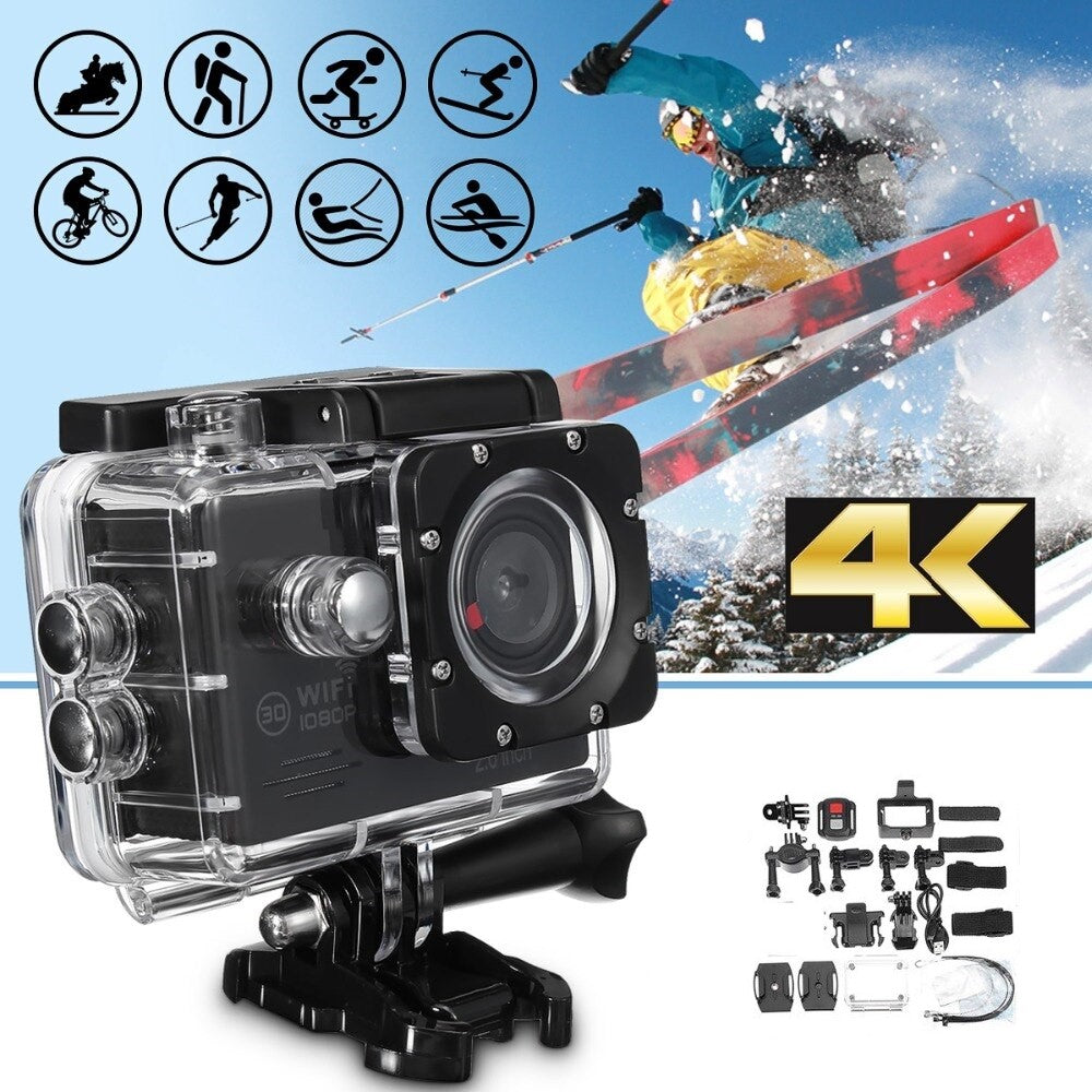 4K Ultra HD actiecamera met waterdichte behuizing en wifi-connectiviteit