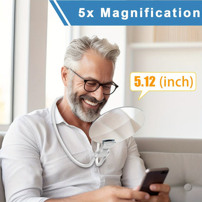 5X vergrootglas Pro met handsfree nekontwerp voor lezen, knutselen en gedetailleerde taken