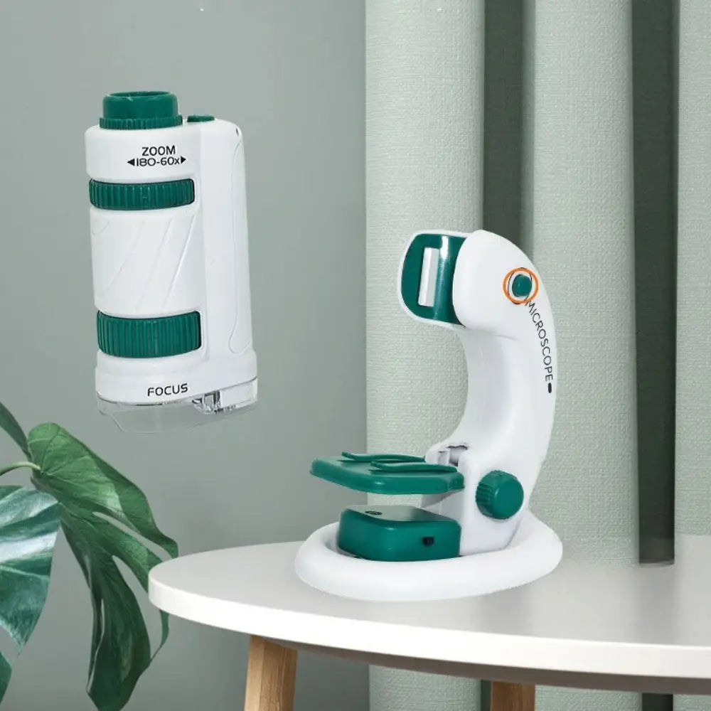 60–180x zoom zakmicroscoop voor kinderen met LED draagbare wetenschapset