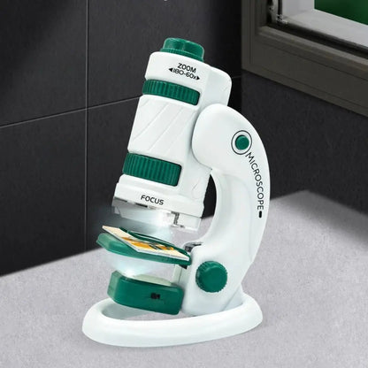 60–180x zoom zakmicroscoop voor kinderen met LED draagbare wetenschapset