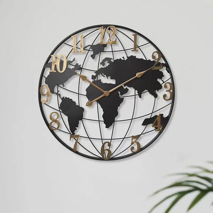 60cm wereldkaart wandklok modern decoratief uurwerk