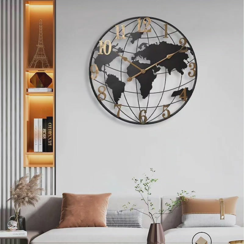 60cm wereldkaart wandklok modern decoratief uurwerk