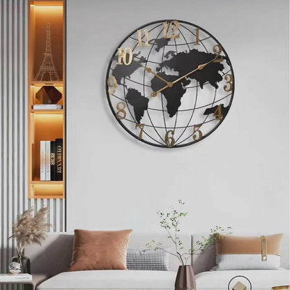 60cm wereldkaart wandklok modern decoratief uurwerk