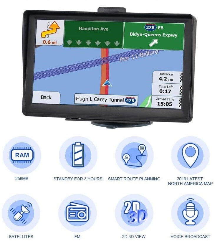 7" GPS-navigatiesysteem – 2026 verbeterde satnav voor auto’s en vrachtwagens