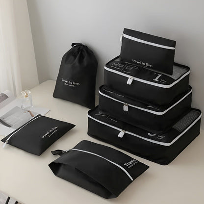 7-delige reispak kubus set compressie organizer tassen