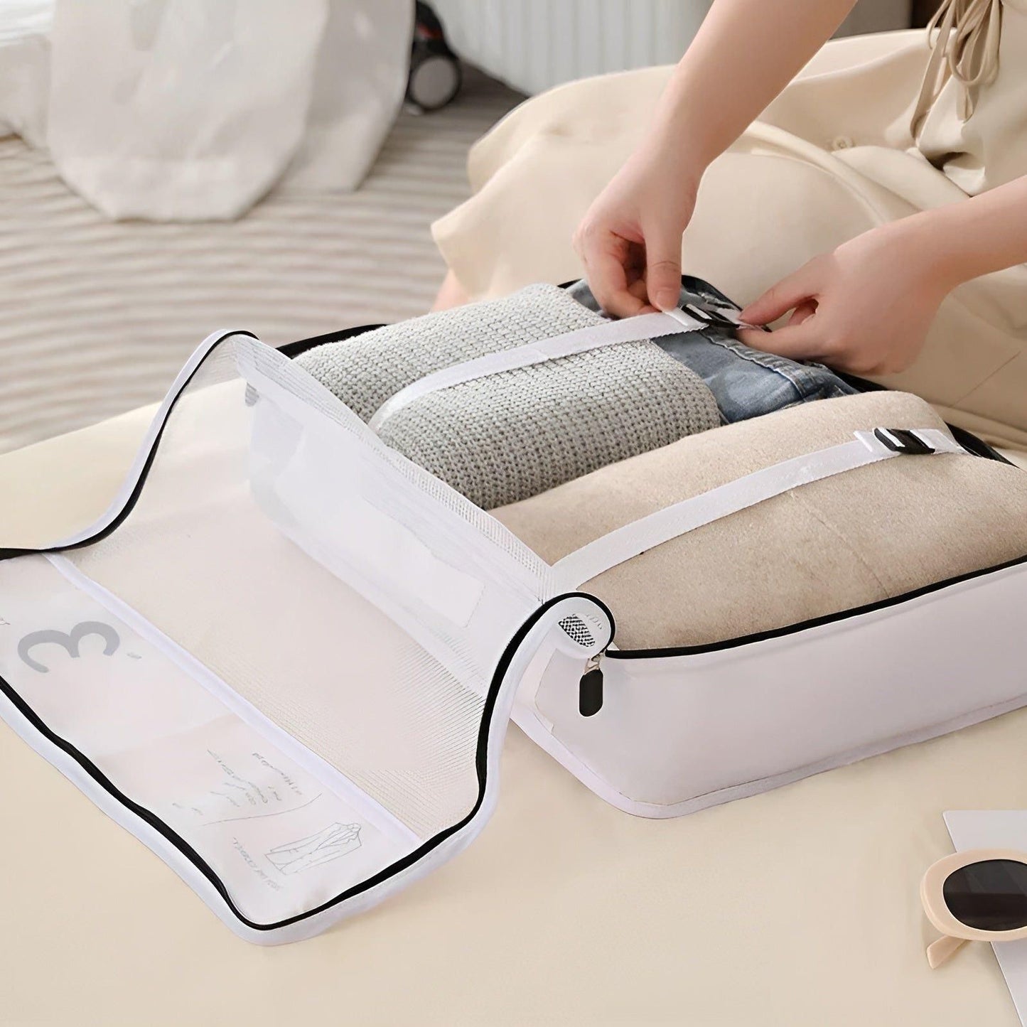 7-delige reispak kubus set compressie organizer tassen