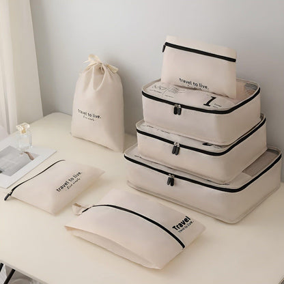 7-delige reispak kubus set compressie organizer tassen