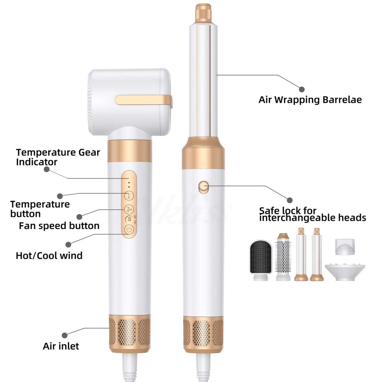 7-in-1 Airwrap haarstyler multifunctionele krul- en stijltang