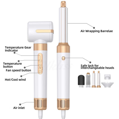 7-in-1 Airwrap haarstyler multifunctionele krul- en stijltang