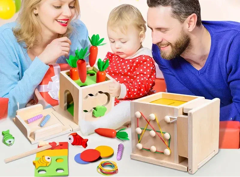 Activiteitenkubus educatief speelgoed voor peuters om te leren en spelen