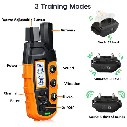 Geavanceerde honden trainingshalsband met afstandsbediening waterdicht