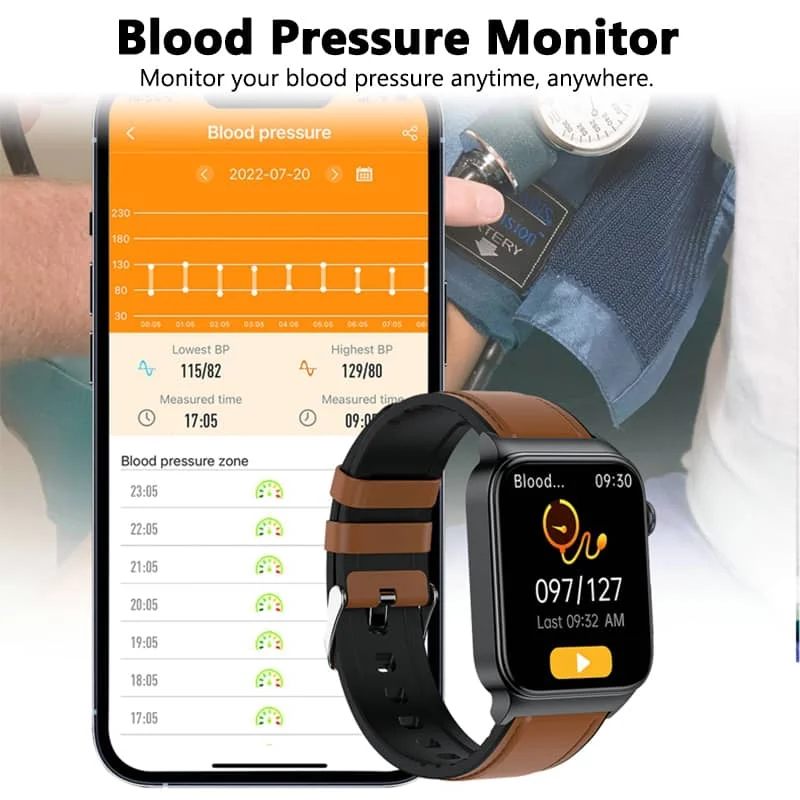 Geavanceerde gezondheidsmonitoring smartwatch met ECG-tracking