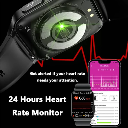 Geavanceerde gezondheidsmonitoring smartwatch met ECG-tracking