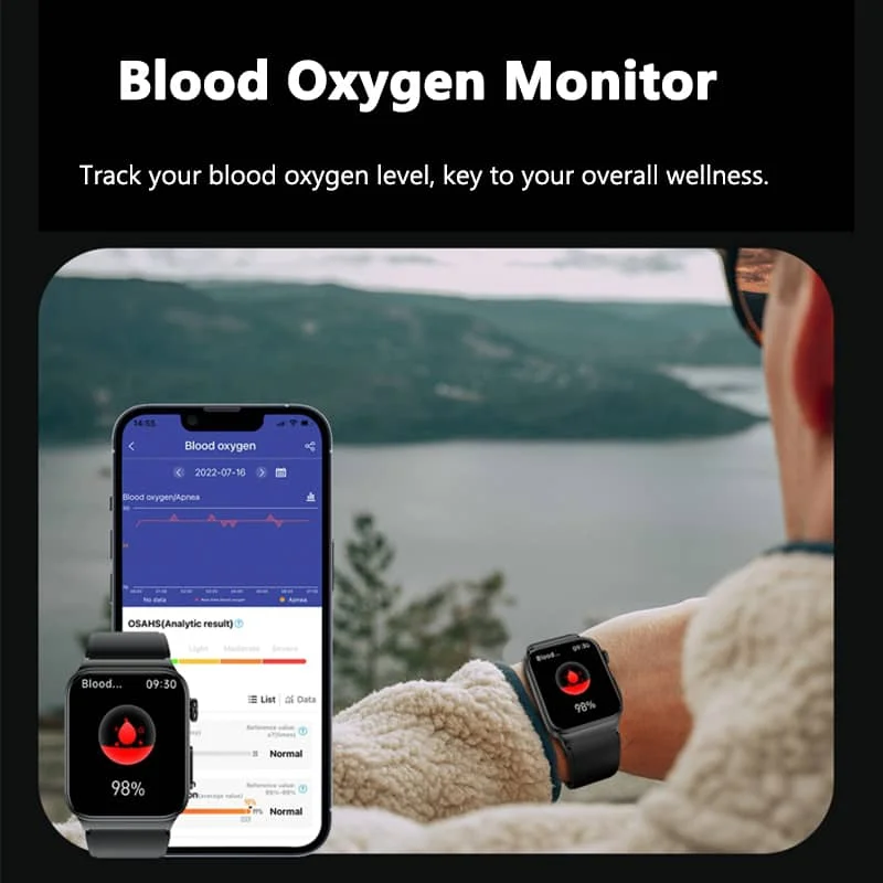 Geavanceerde gezondheidsmonitoring smartwatch met ECG-tracking