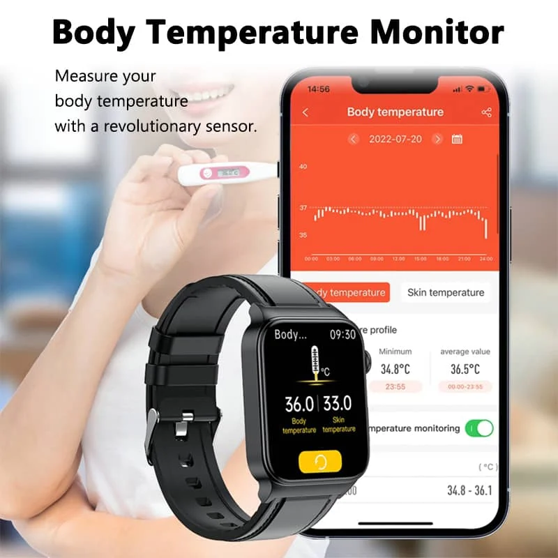 Geavanceerde gezondheidsmonitoring smartwatch met ECG-tracking